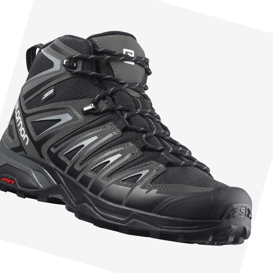 Tenis Senderismo Salomon X ULTRA PIONEER MID CLIMASALOMON™ WATERPROOF Hombre Grises Negros | MX 3554HAP